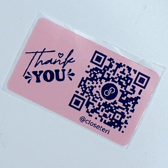 100 Custome 2.25 x 1.25 Stickers w/ Your Poshmark QR Code 6 Colors To Choose - Picture 1 of 3